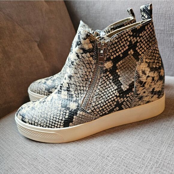 NWT steve madden zip up wedges sz 10 - Picture 1 of 8